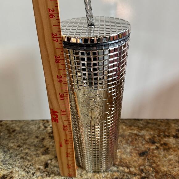 Starbucks 2023 Holiday Silver Disco Ball Mirror Venti Tumbler NWT Water Bottle - Picture 5 of 8